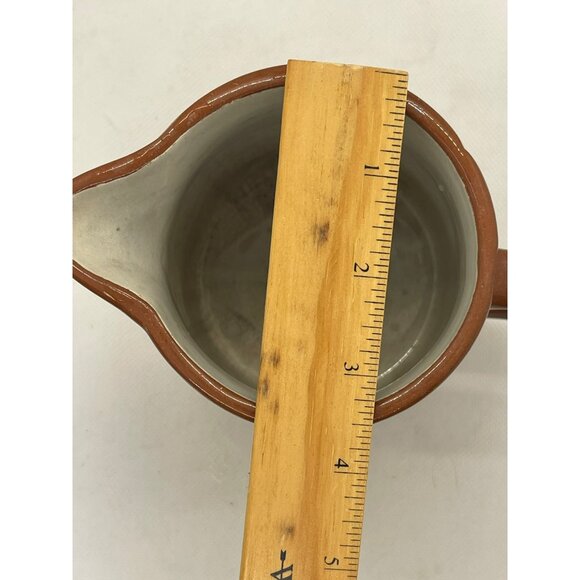 Vintage Weller Pottery Redware Brown Milk Syrup Glazed Pitcher 5.5” Signed - Picture 8 of 8